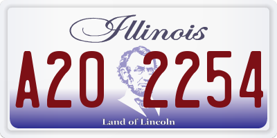 IL license plate A202254