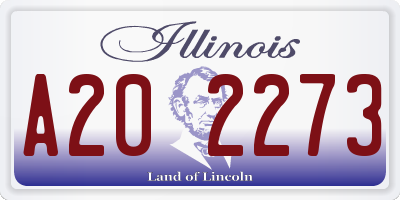 IL license plate A202273