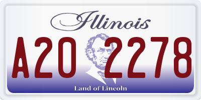 IL license plate A202278