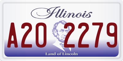 IL license plate A202279