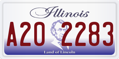 IL license plate A202283