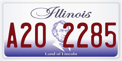 IL license plate A202285