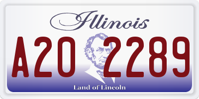 IL license plate A202289