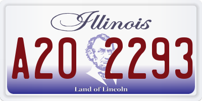 IL license plate A202293