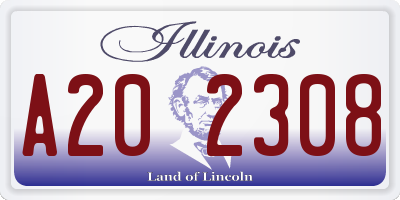 IL license plate A202308