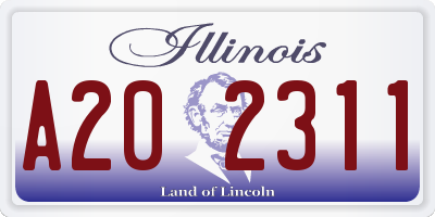 IL license plate A202311