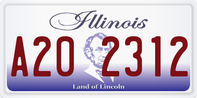 IL license plate A202312