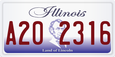 IL license plate A202316