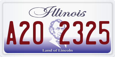 IL license plate A202325