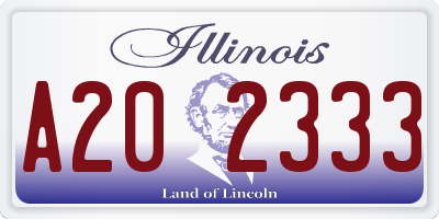 IL license plate A202333