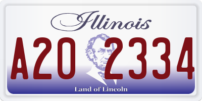 IL license plate A202334