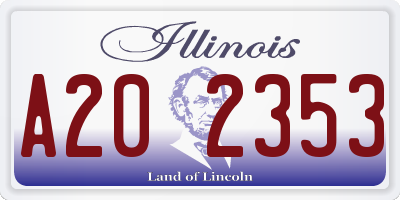 IL license plate A202353