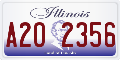 IL license plate A202356