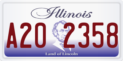 IL license plate A202358