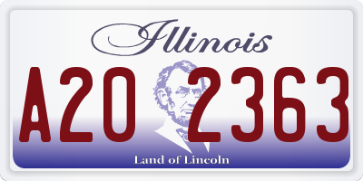 IL license plate A202363