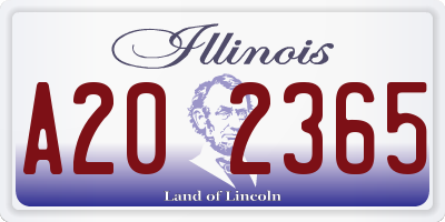 IL license plate A202365