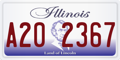 IL license plate A202367