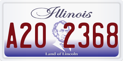 IL license plate A202368