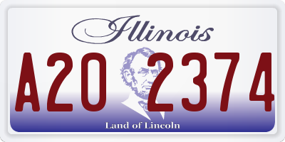 IL license plate A202374