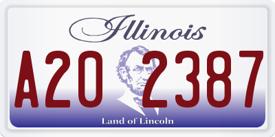 IL license plate A202387