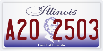 IL license plate A202503