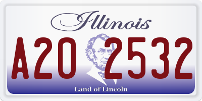 IL license plate A202532