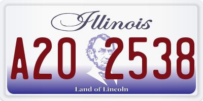 IL license plate A202538