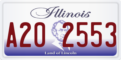IL license plate A202553