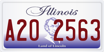 IL license plate A202563