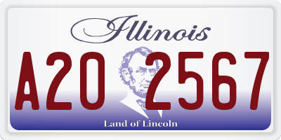 IL license plate A202567