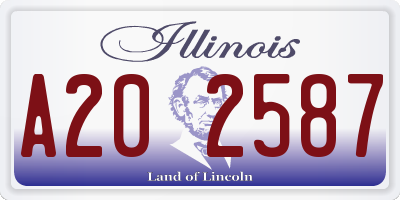 IL license plate A202587