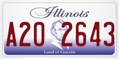 IL license plate A202643