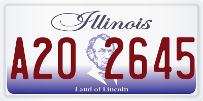 IL license plate A202645