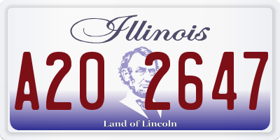 IL license plate A202647