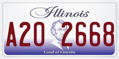 IL license plate A202668