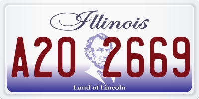IL license plate A202669