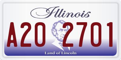 IL license plate A202701