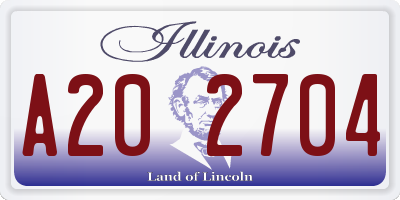 IL license plate A202704