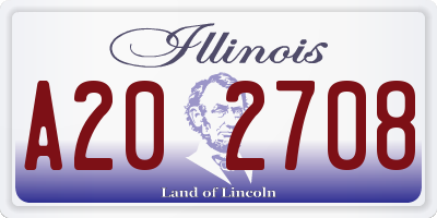 IL license plate A202708