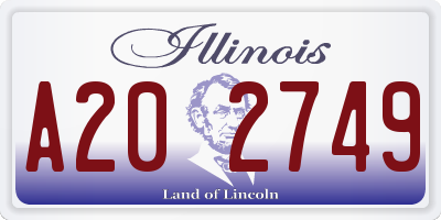 IL license plate A202749