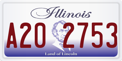 IL license plate A202753