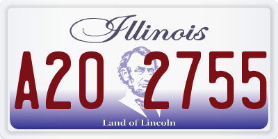 IL license plate A202755