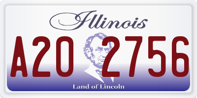 IL license plate A202756