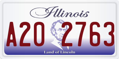 IL license plate A202763
