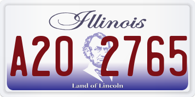 IL license plate A202765