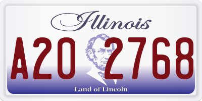 IL license plate A202768
