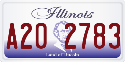 IL license plate A202783