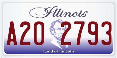 IL license plate A202793