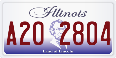 IL license plate A202804