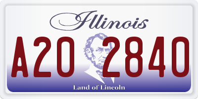 IL license plate A202840